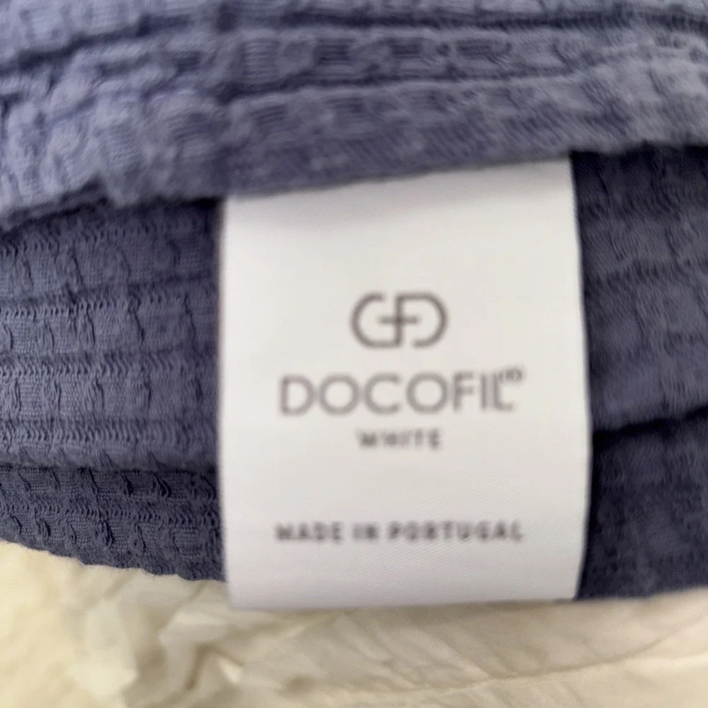 Docofil 2 KING  Pillow Textured Shams DEEP BLUE 100% Cotton Portugal‎ KING SIZE